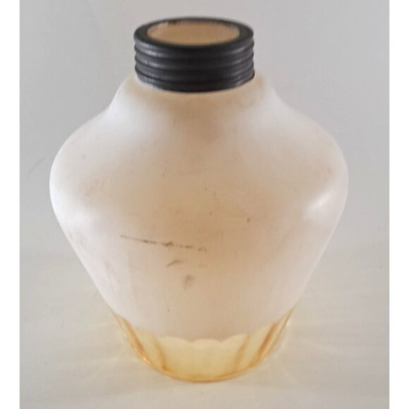 Vintage Frosted Glass Light Cover Lamp Shade Scalloped Edge Screw Bottom - Picture 4 of 6